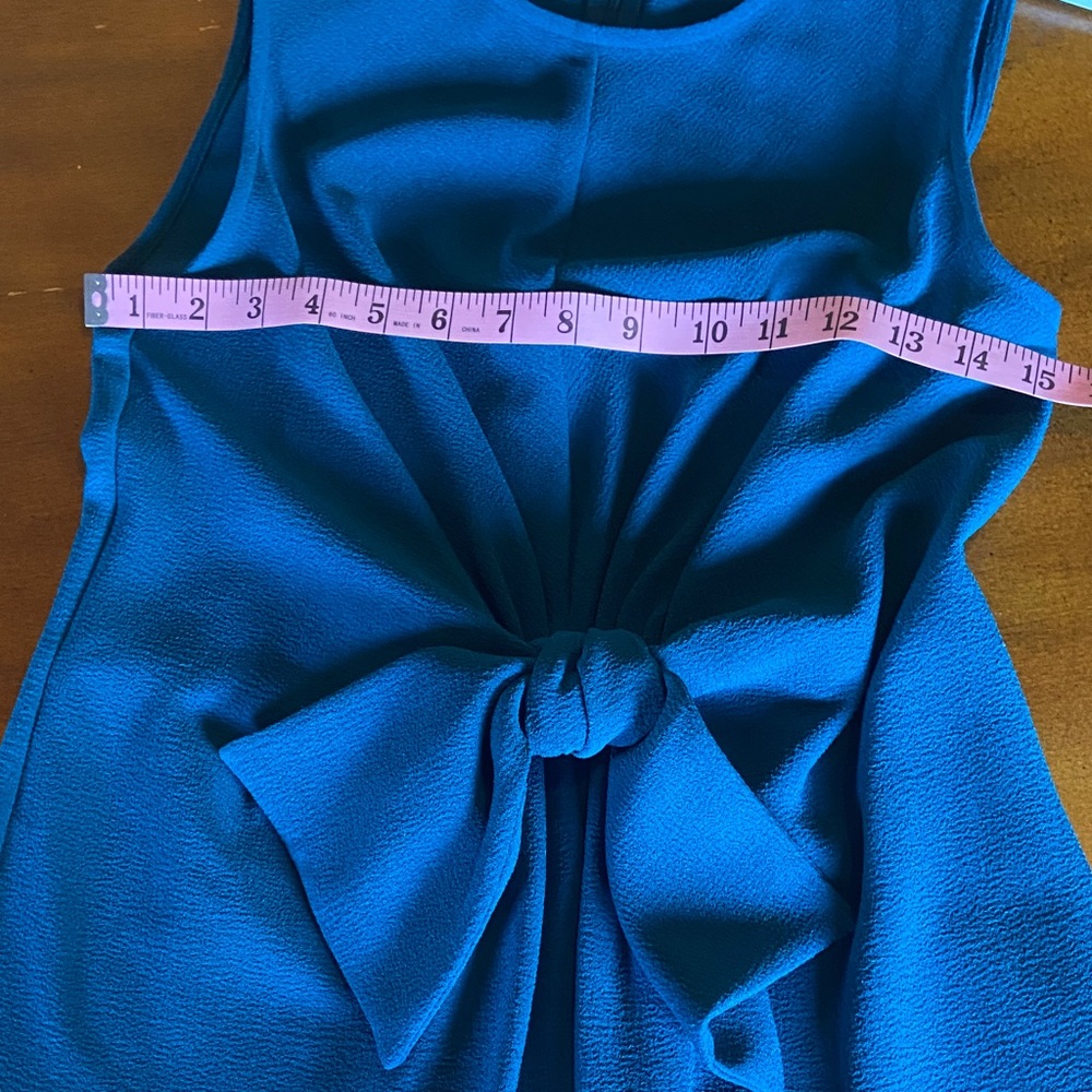 Bar III Teal Midi knot front cocktail dress - Picture 4 of 10